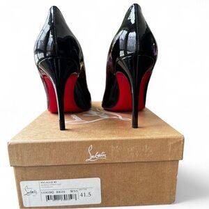 Christian Louboutin Glossy Black Heels with Red Soles size 41.5 Eur